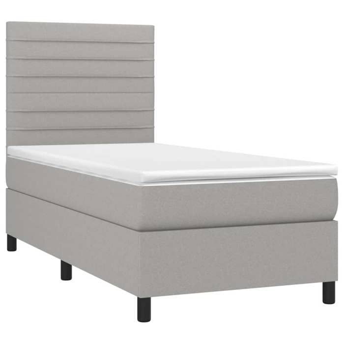 VidaXL Bed Slatted Base with Mattress and LEDs, Upholstered Bed, Single Bed, Adult Bed for Interior Bedroom, 3134933