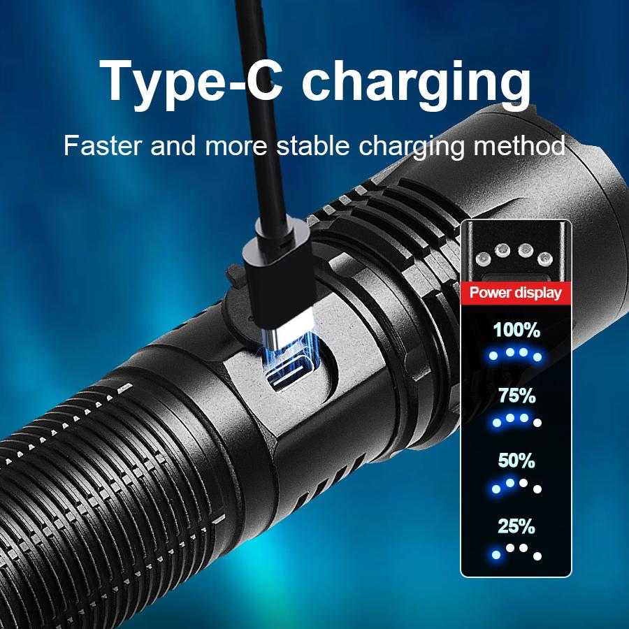 2026 NEW Ultra Bright LED Flashlight Strong Light Tactical Torch Rechargeable Portable Lamp Outdoor Camping Lantern