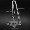 Collana con Ciondolo Croce Esagramma Je per Donna Uomo Acciaio Inossidabile Stella di David di Israele Catena Gioielli N2595-5S02