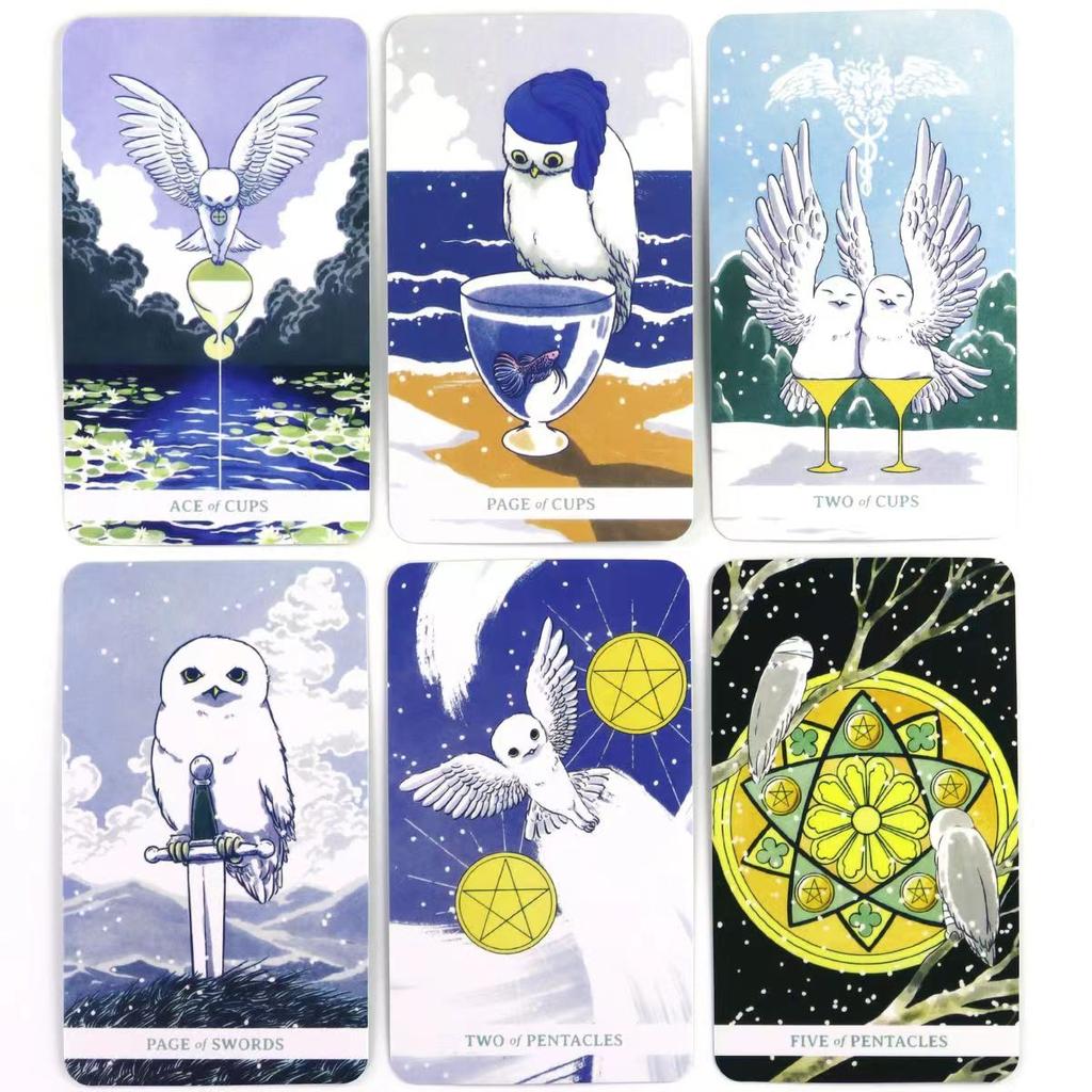 10,3*6 cm Weiß Winny Tarot-Whimsical Owl Leitfaden für intuitive Lesungen & Selbstfindung 78 Stück Karten