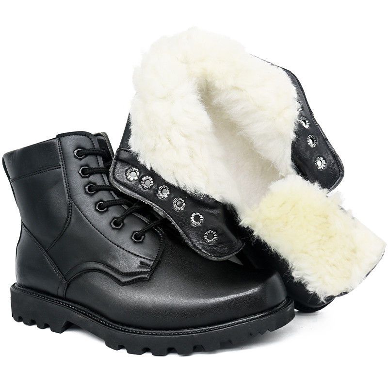 

Мужские зимние новые противоскользящие теплые хлопковые ботинки, утепленные зимние ботинки 40 чёрный