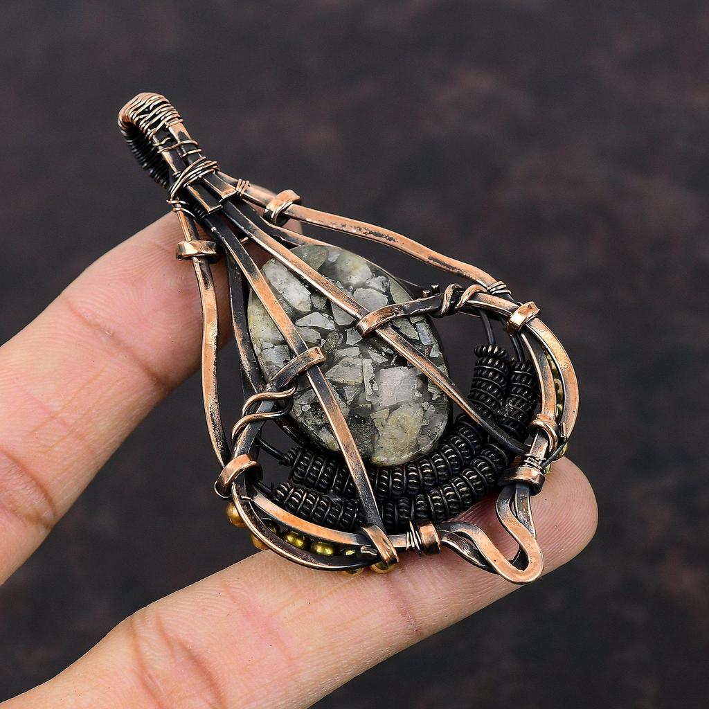 Copper Pink Opal Gemstone Pendant Copper Wire Wrapped Pendant Handmade Brand New Pendant Copper Wire Wrap Jewelry Women Pendant Gift For Mom