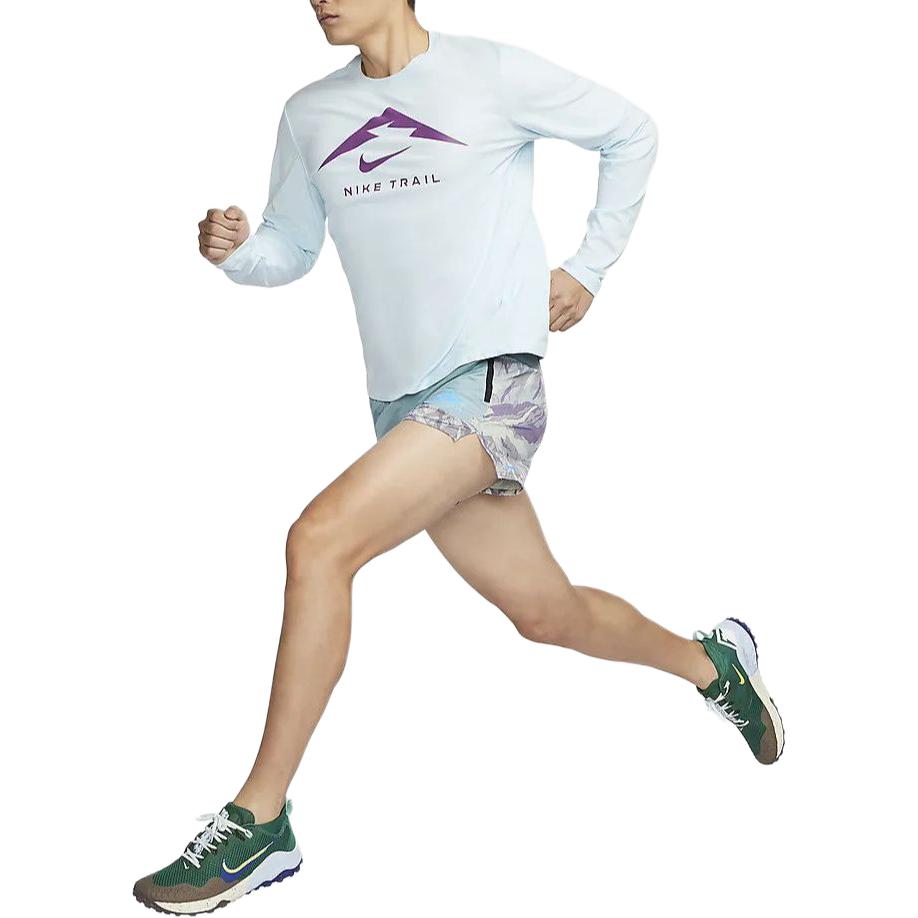 Nike American Vintage Buchstabenaufdruck Schnelltrocknendes Langarm-T-Shirt mit Rundhalsausschnitt Herren Tops Gletscherblau FN0828-474