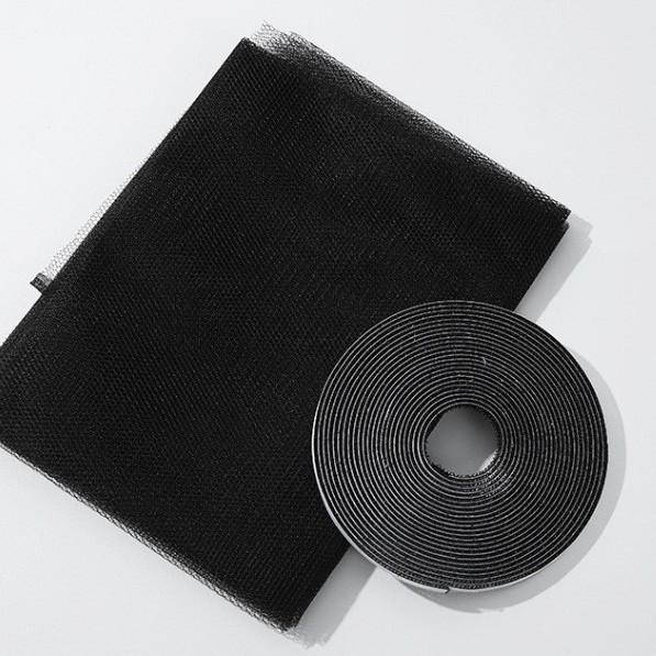 DIY Mückensicheres Fliegengitter: Selbstklebendes Polyester - Schwarz, Weiß, Grau. Einfache Klettverschluss-Installation für den Heimgebrauch.