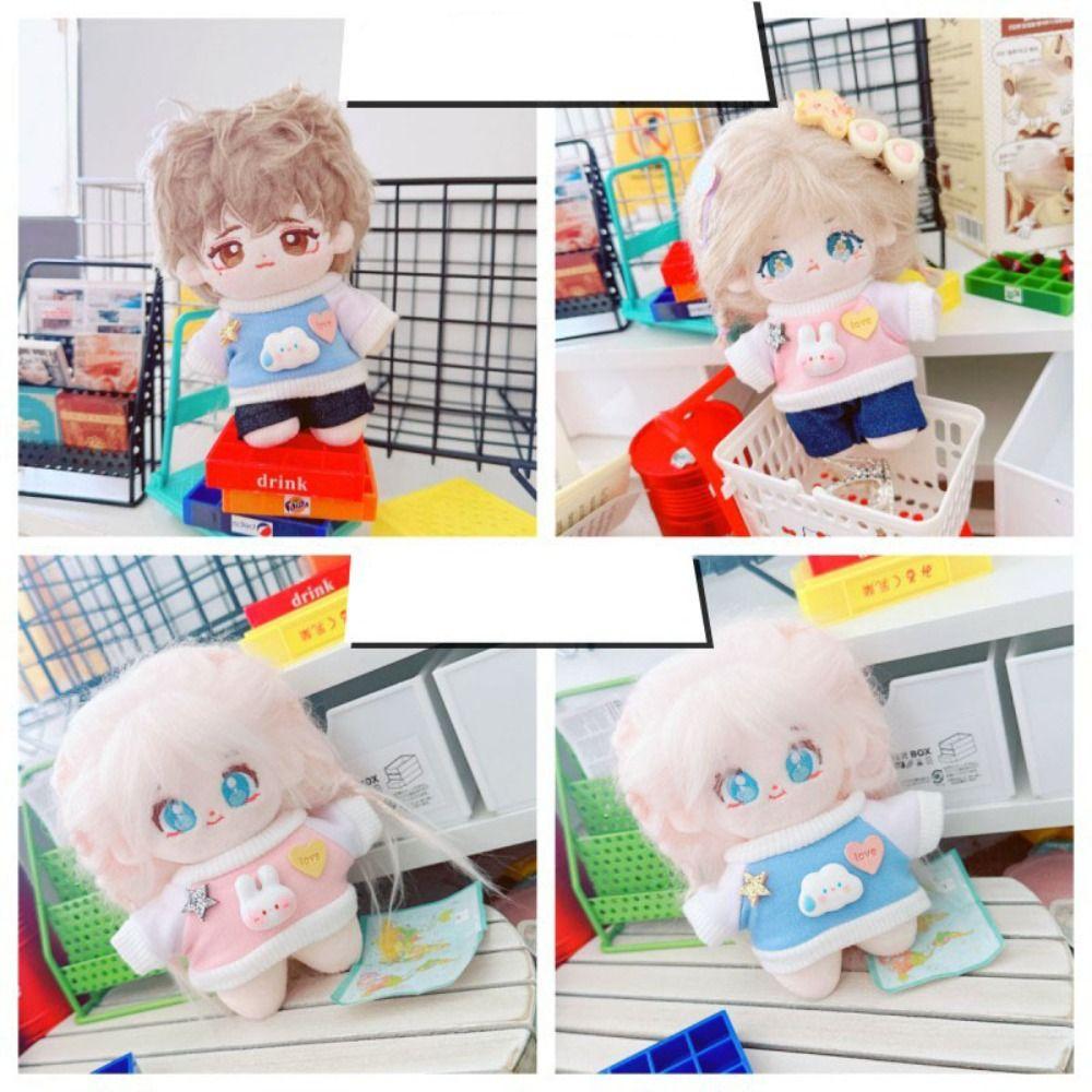 Mini T-shirt Jeans Pants Cotton Jeans Material Doll Sweater Suit  10cm Cotton Stuffed Doll