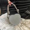 Knot Handle Rhinestones Evening Clutch Bag Luxury Designer Crystal Diamonds Handbag Purse Cute Love Heart Crossbody Bag Mini