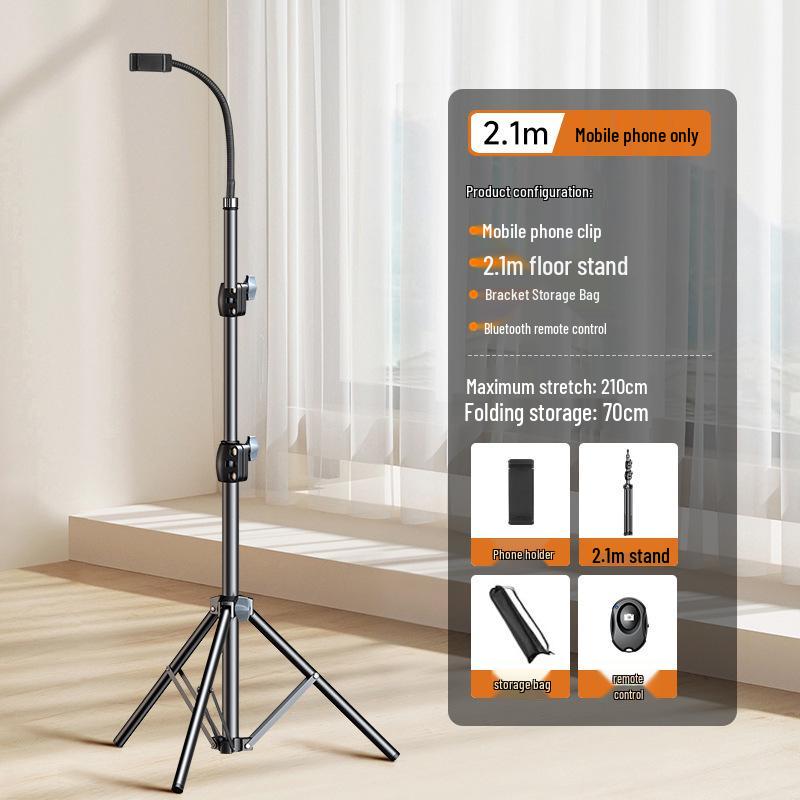 Multi-Device Floor Stand: Adjustable Overhead Tripod for Tablets & Phones