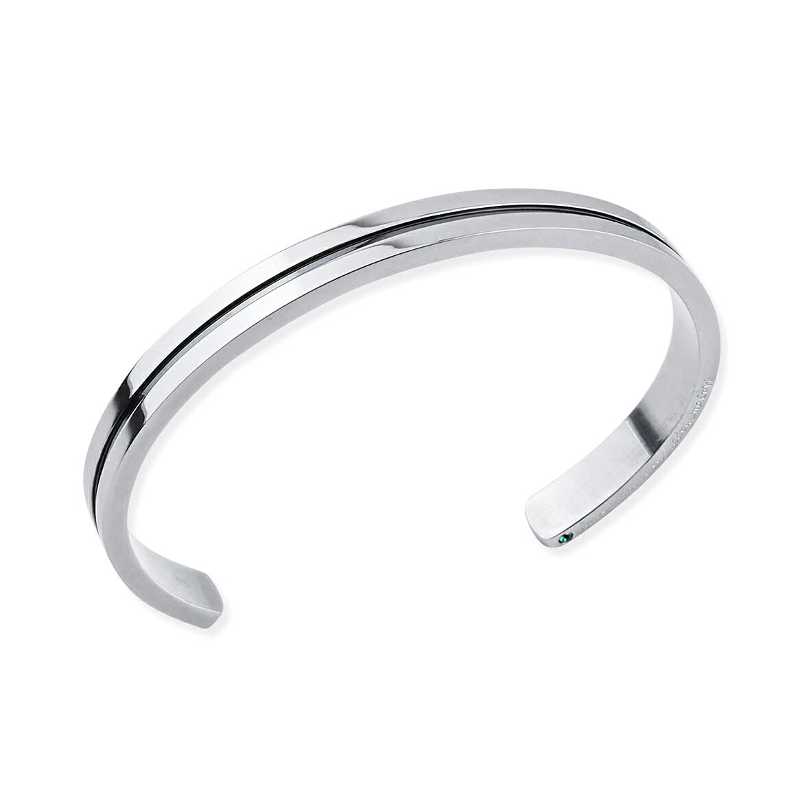 

Bangle Stainless Steel Accessory Simple Birthstone Zirconia Black Center Line Birthday Birthstone Birthday Present [Men s Size] [December Turquoise]