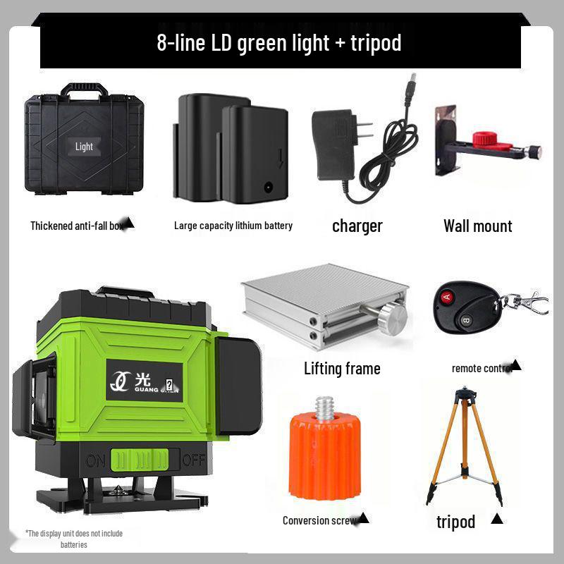 High Precision Infrared Green Laser Level: Automatic 12 and 16 Line Alignment Tool