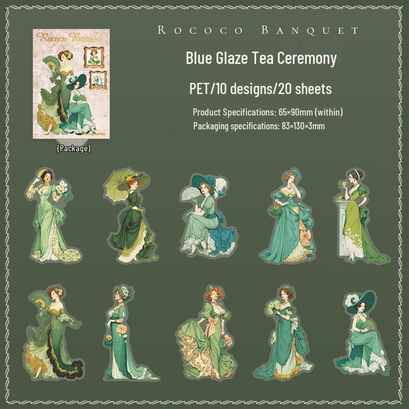 Красивый День Ретро Персонажи Набор Стикерпак - Серия Рококо Банкет для DIY Украшения Журнала