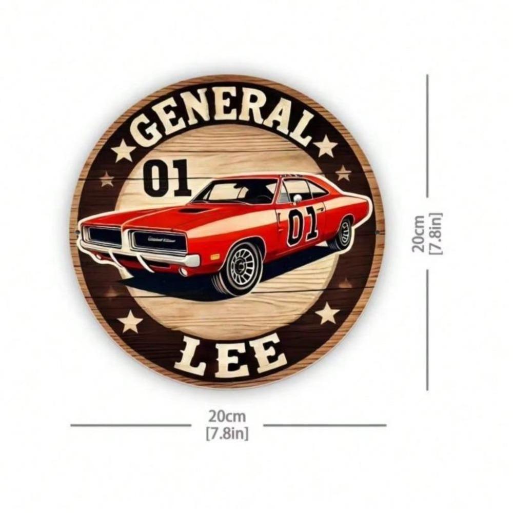 Arte da Parete in Metallo Design Auto d'Epoca Rotondo Segno Decorativo Durevole