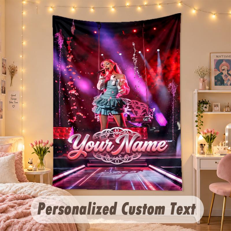 Custom Personalized Tapestry,Ayliva Print Custom Name Text Wall Art Hanging for Bedroom