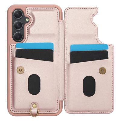 SY-001 For Samsung Galaxy A35 5G Case Card Holder Kickstand Leather Coated TPU Phone Cover