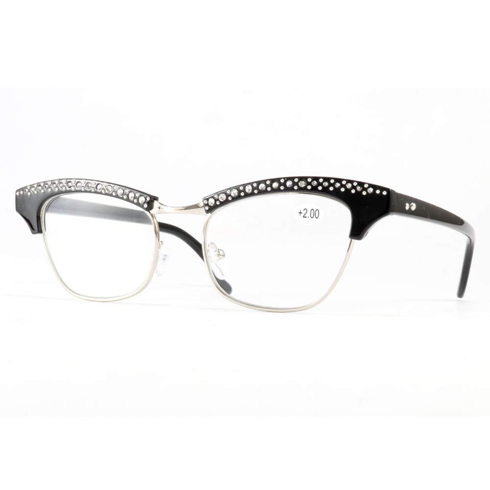 Yellowrock Stylish Reading Glasses That Make You Look 5 Years Younger Includes Case Cloth Power Range To Yr534 [Yellowrock] Three-Color Set Cat-Eye -