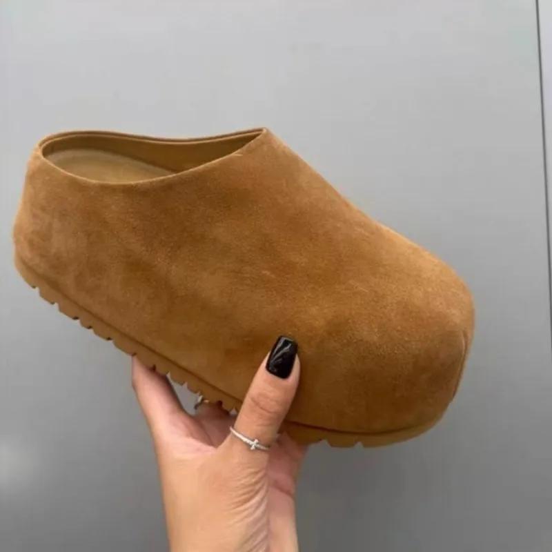 Fashion Shoes Woman 2024 Round Toe Clogs Platform Slip-on All-Match New Summer Creepers Slip On Comfortable Concise Slipper Slides