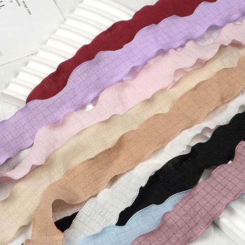 Decorative Footwear Laces 140cm/55.12in Flat Fabric Ruffle Ribbons for Canvas Footwear and Daily Outfit Styling Pair