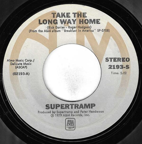 

7inch Record SUPERTRAMP Take The Long Way Home 2193 AM Records 1979 US Rock Used