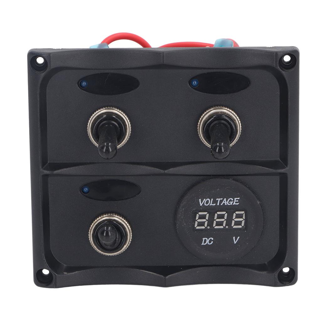 Panel przełączników kołyskowych 3-pozycyjny LED Wodoodporny DC12V?Skrzynka bezpiecznikowa 24V z wyświetlaczem do łodzi morskich