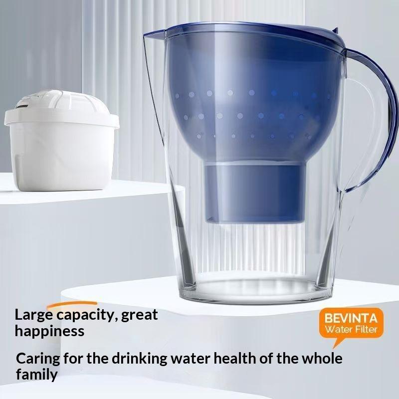 3.5L Pitcher Removes Chlorine Lead Pesticides - Activated Carbon Filter BPA-Free 4-Stage Filtration for Clear Drinking Water