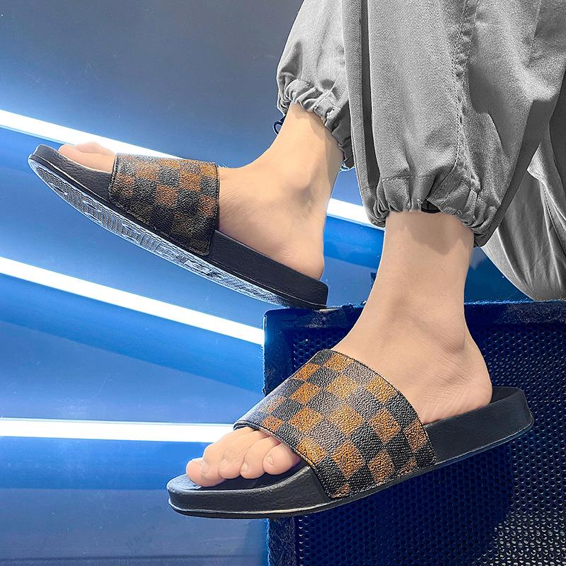 One-word Drag Men's Home Indoor Slippers One-pedal Trend 2024 Summer New Men's Slippers Slippers