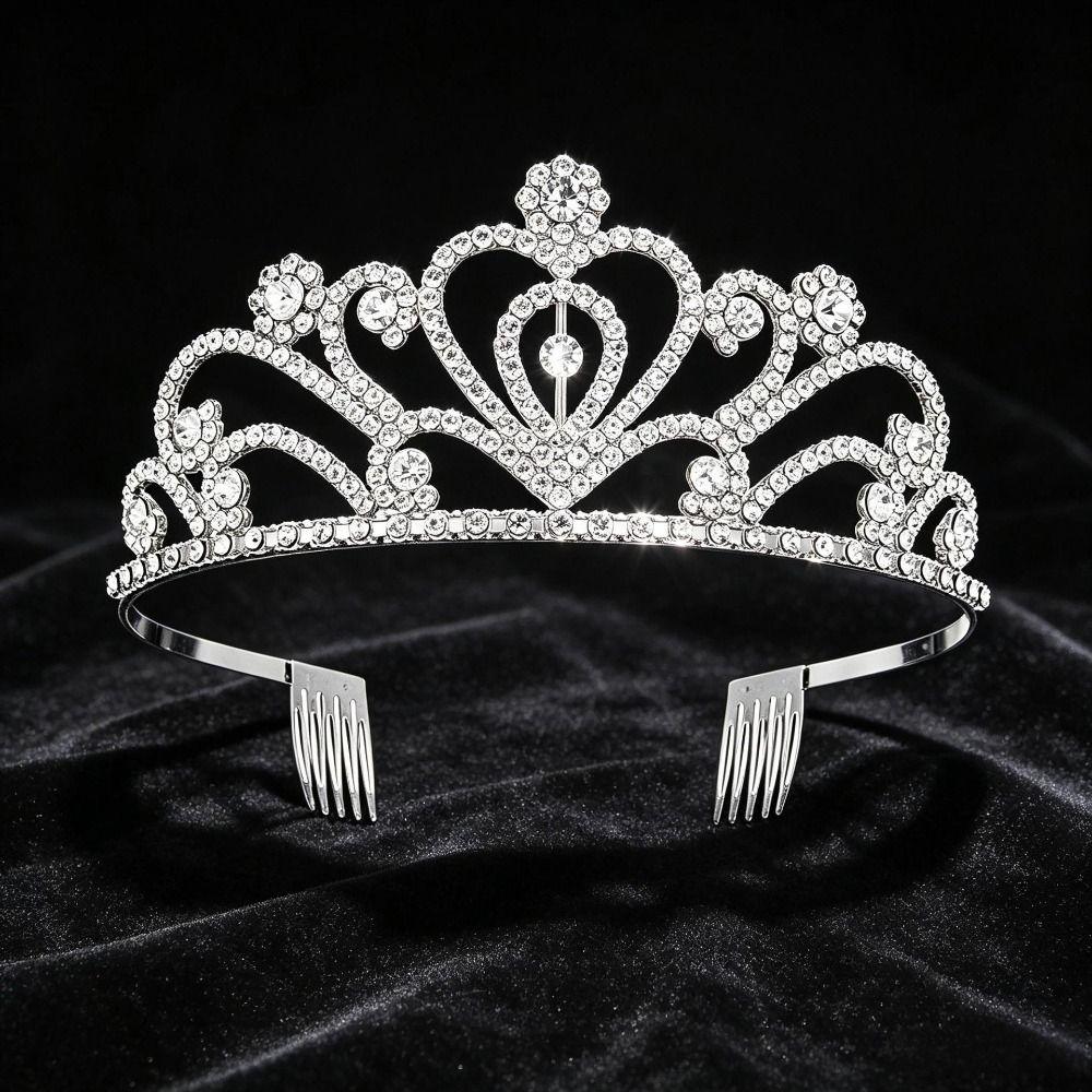 Crystal King Crown Alloy Queen Crown Headpiece Luxurious Birthday Tiara  Birthday Celebration