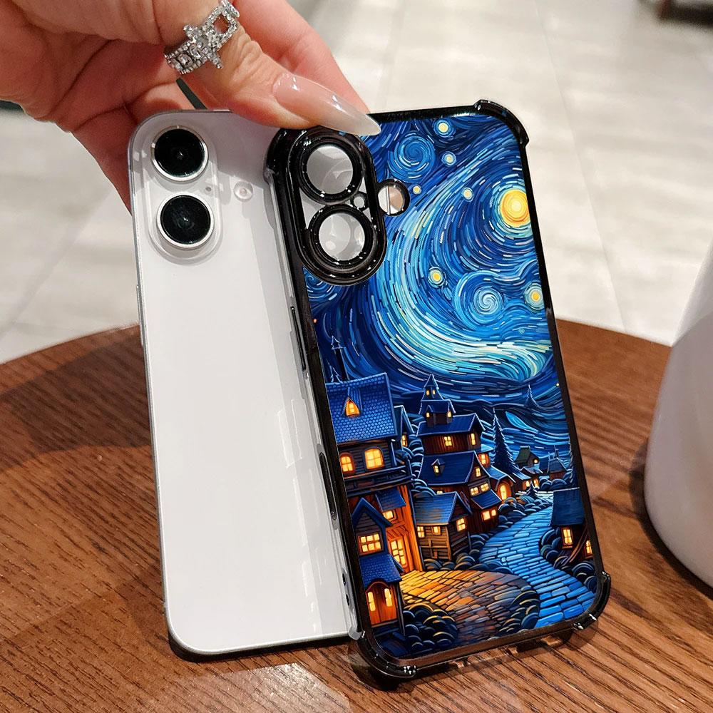 Van Gogh Starry Sky Oil Painting Soft Funda For iPhone 18 17 Pro 16 15 14 13 12 11 Pro Max Case 17 Plus 17E 16E 17Air Phone Cover
