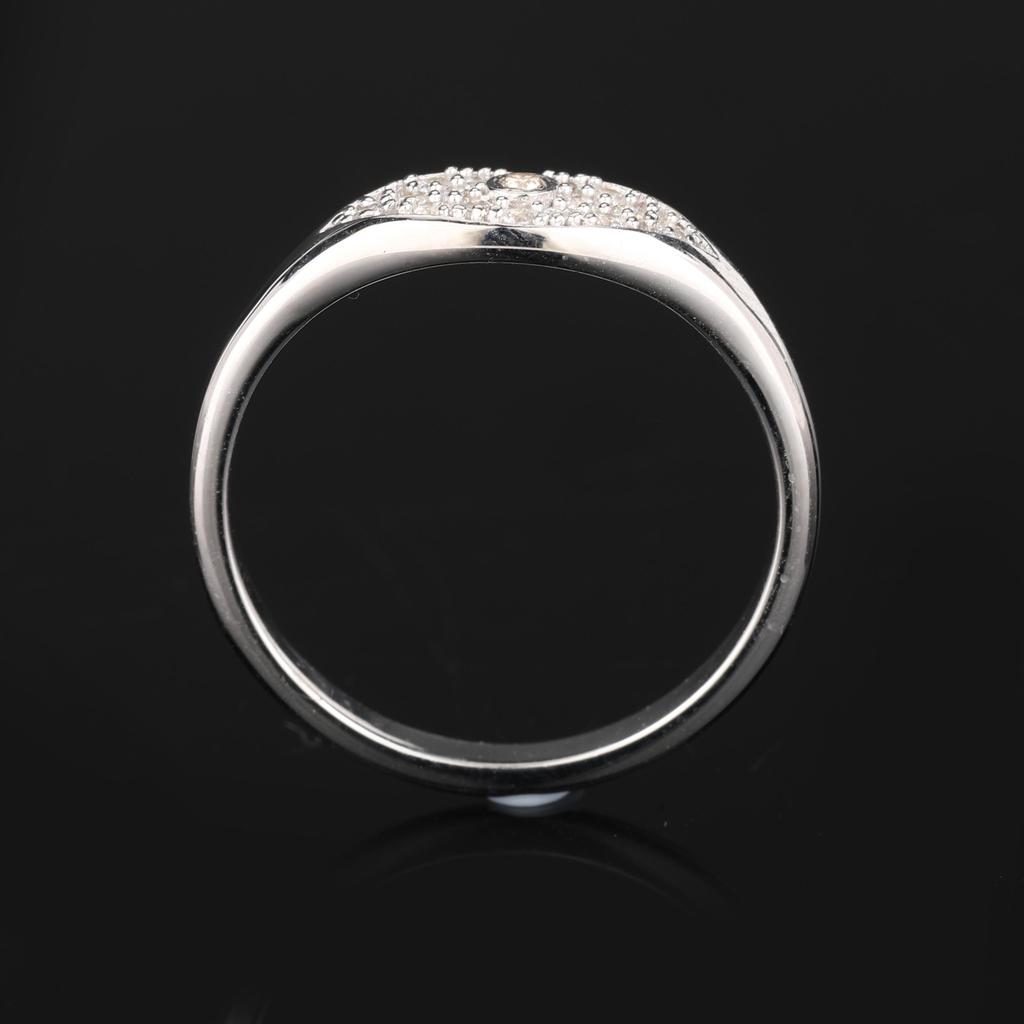 925 Sterling Silver Ring White Cubic Zirconia Round 1.5mm 1.3mm Rhodium or Yellow Gold Plated Elegant Women Jewelry