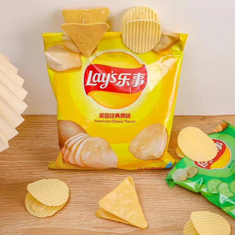 5Pcs New Creative Simulation Potato Food Bag Storage Spring Sealing Clamp Hand Ledger Decoration Realistic Modeling Small Clip