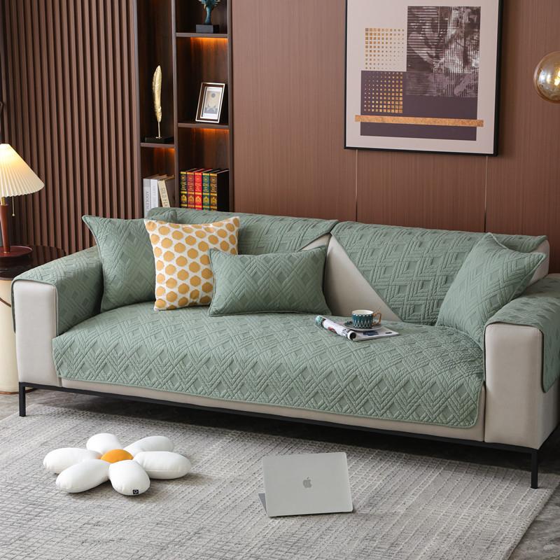 Pure Cotton Sofa Cushion, Universal In All Seasons, Non-Slip  Cotton Seat Cushion, Simple Modern Sofa Cover Towel Cover Cloth Seat Cushion