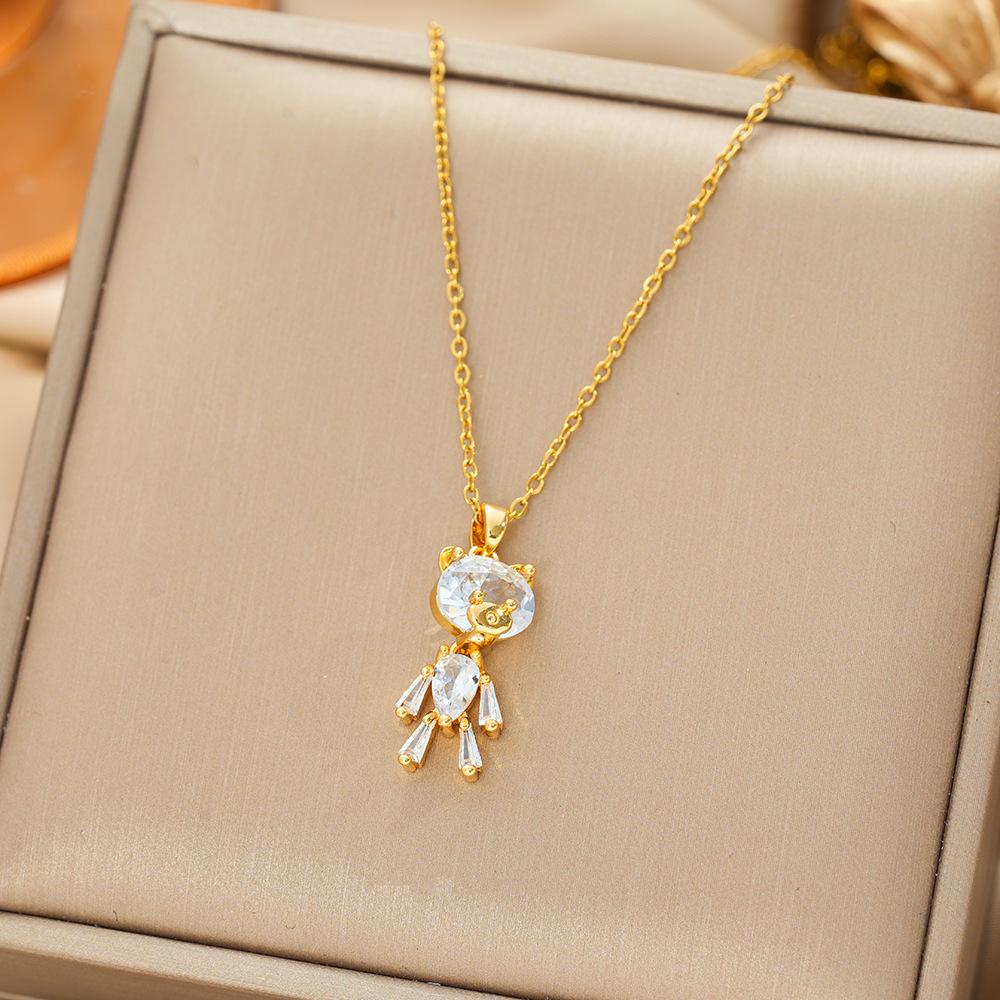 Titanium Steel Necklace For Women Elegant Simple Fashion Zircon Collarbone Chain Light Luxury Niche Jewelry