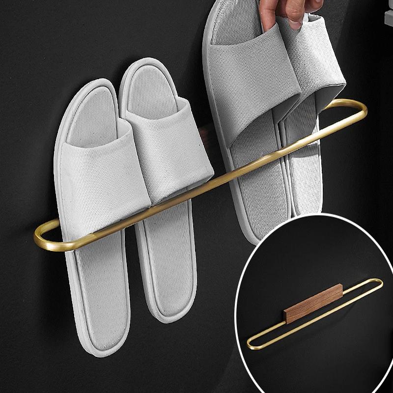 Light Luxury 35/55cm Towel Rack Bathroom Towel Rack Black Walnut Creative Single Pole Bathroom Rack Bathroom Accessories