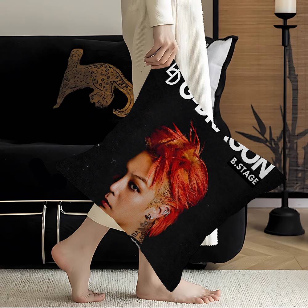 Корейский певец G-G-Dragon Наволочка Чехол для диванной подушки Декор для дома Подарок детям 12x12Inch