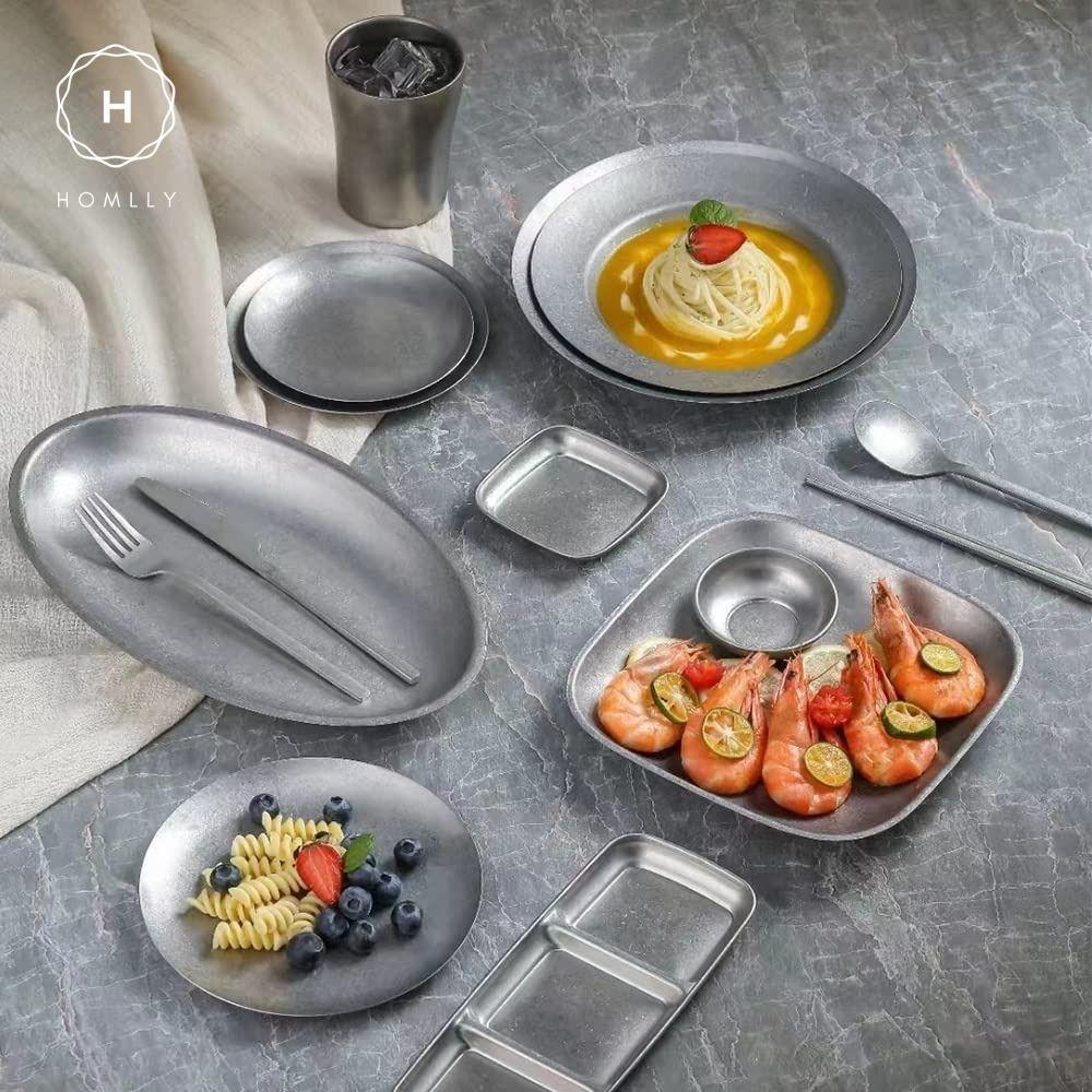 Homlly Tonii Flake Texture 304 Stainless Steel Dinner Salad Soup Bowl (X3PCS)