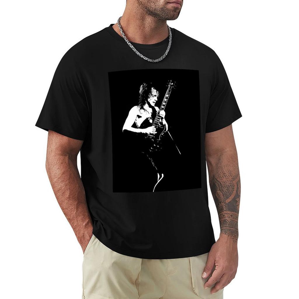 T-shirt Angus Young Stampa Moda Casual Manica Corta