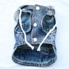 Cool Spring Dog Hoodies with D-Ring Puppy Harness Coat Dog Jean Jacket Vest  For Small Medium Dogs