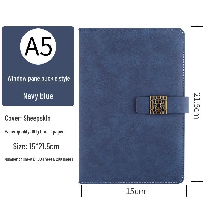 A5 Custom Logo Soft Leather Business Notebook Gift Set with Buckle Closure