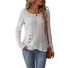 A New Spring Long-sleeved Knitted Solid Color Jacquard Button Top for Fashionable Women