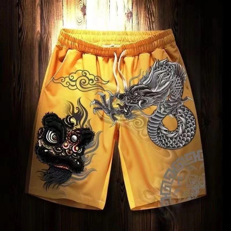 Lion Dragon Chinese Muay Thai Kickboxing Boxing Training Print Shorts Martial Art Boxer Unisex Men Women Kid Pants Fighting Fitness Gym Sport Workout