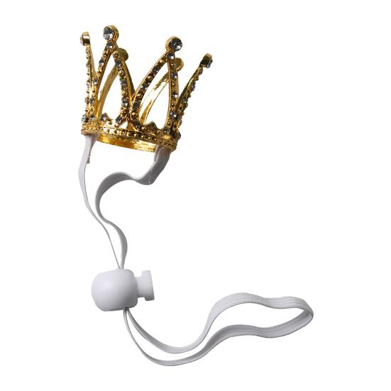 Retro Korona dla Chomika Tiara z Cyrkoniami Opaska na Głowę Mała Tiara dla Zwierząt z Regulowanym Paskiem dla Chomików Papug Królików Akcesorium na Imprezę Urodzinową