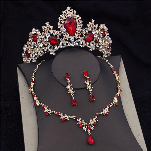 

Cenmon Princess Bride Ювелирные наборы для женщин Модные диадемы Свадебный комплект ожерелья Корона Серьги Свадебный комплект ожерелья Выпускной