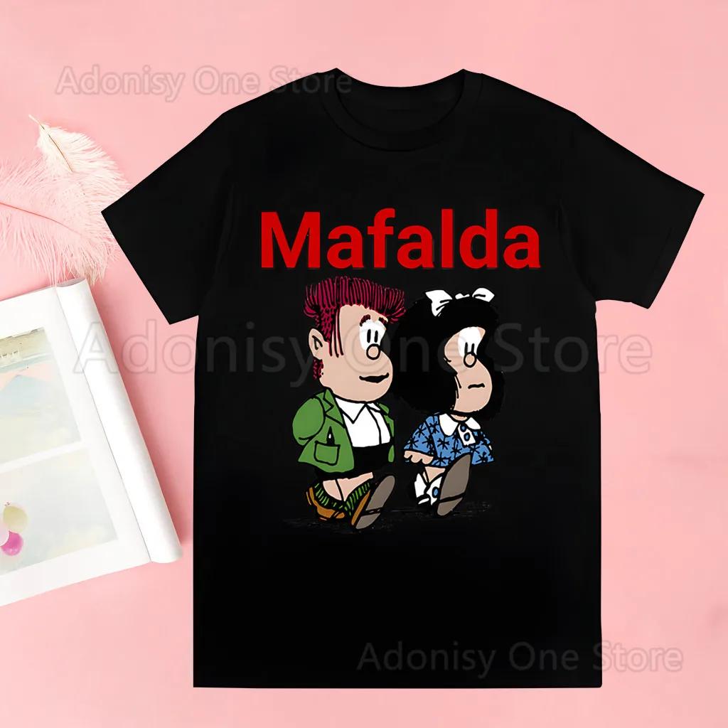 Mafalda Comic Ulzzang Cartoon Kawaii Men Harajuku Tops Summer Tops Graphic Tees Men Kawaii T-shirt Clothes boysT Shirt