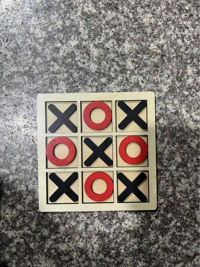 Wooden XO Tic-Tac-Toe: Kids' Educational Logic Training Game for Two Players