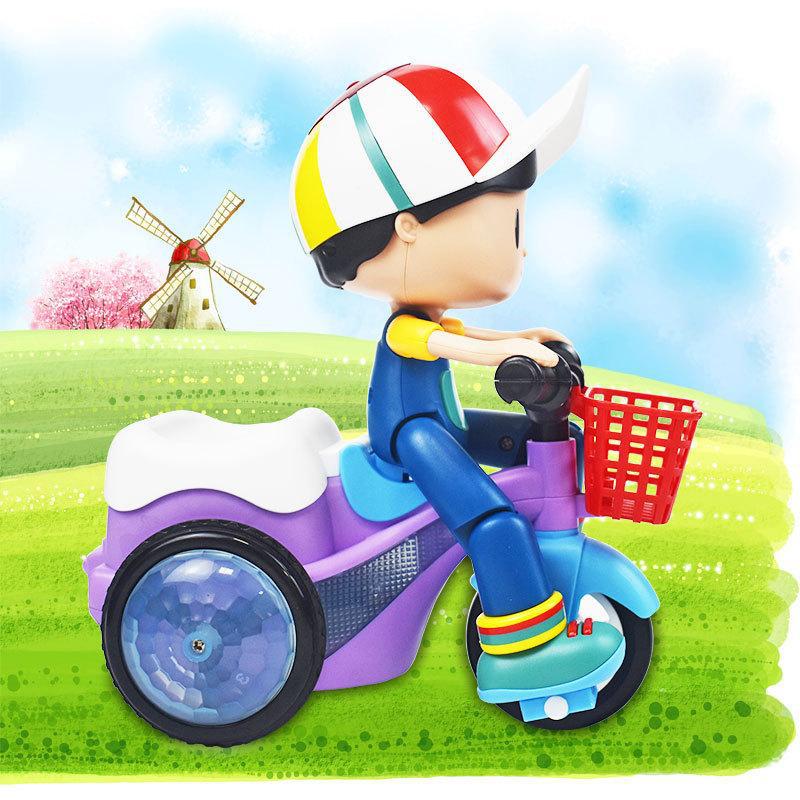 Elektrisches Kinder-Dreirad mit Pedalen, Musik und Lichtern