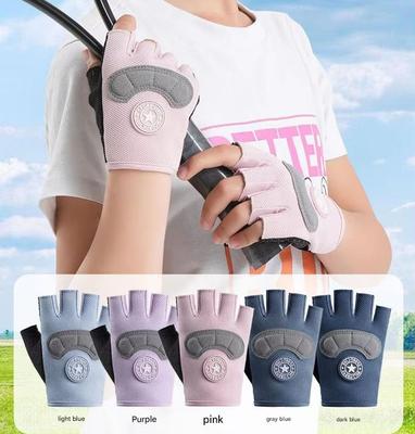Kids Half-Finger Gloves Unisex Summer Outdoor Cycling Fitness Gloves Anti-Slip Breathable Mesh Silicone Grip Riding Equipment