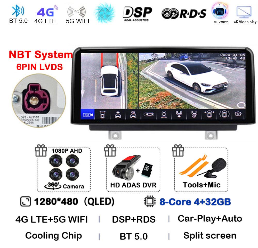 Android 14 Wireless Carplay Auto 10.25'' For BMW 1/2/3/4 Series F20/F21/F22/F30/F31/F32/F33/F34/F36 Car Radio Multimedia Stereo