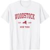 Woodstock New York NY Vintage Sports Design Red Print T-Shirt