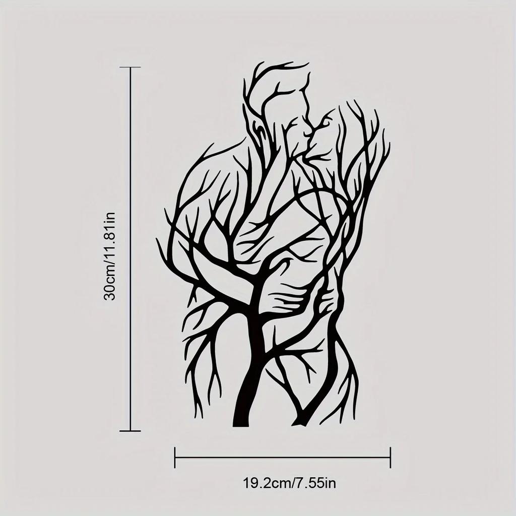 1 stk moderne abstrakt metalltre veggkunstskulptur - ideell for hjemmeinnredning, bryllupsgaver og hengende veggkunst