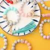 Tassel Wooden & Food Grade Silicone Beads Keychain Bracelet for Women