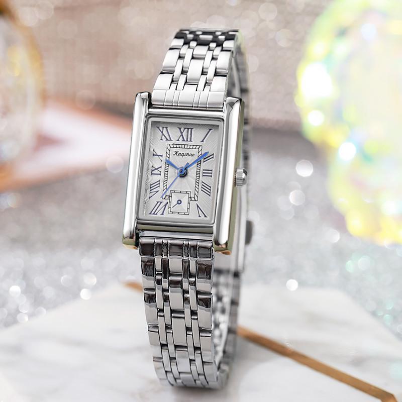 Edelstahl Quadrat Damen Quarz Uhr - Modisches High-End Design