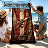 Custom Name Personalized Arsenal F.C Print Beach Towel, for Trip Camping Beach Party Home Decor, Birthday Gift for Family & Friends